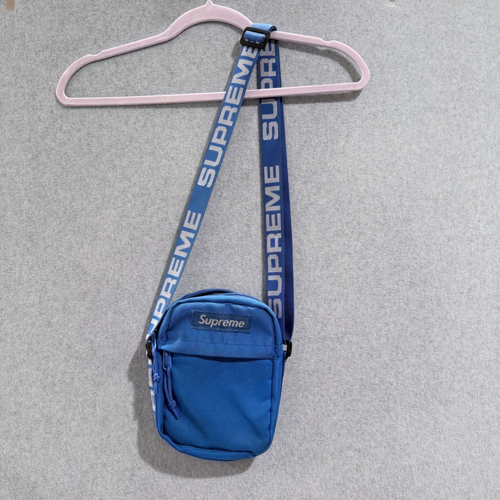 Supreme Blue Cordura Shoulder Bag Logo Strap Crossbody Streetwear